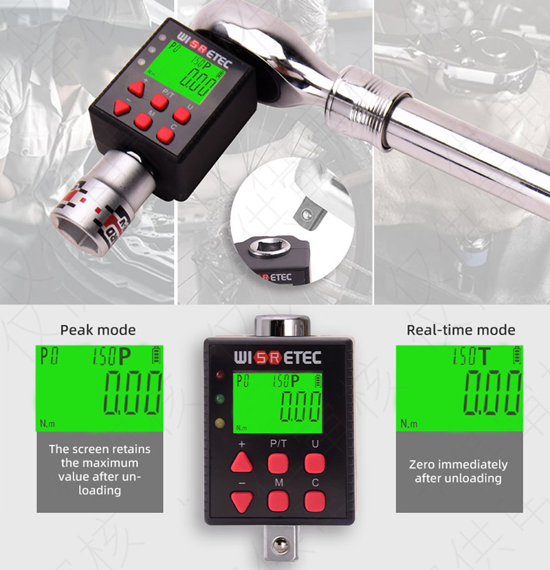 Electronic Torque Adapter 3/8 1/2 Digital - WISRETEC cyfrowy adapter klucza dynamometrycznego-precyzyjny elektroniczny