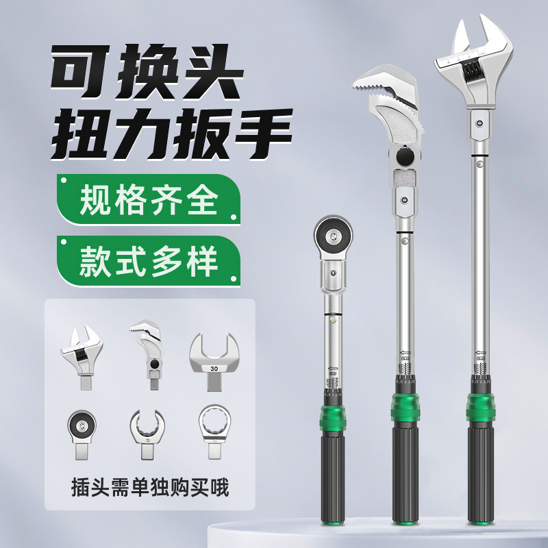 Interchangeable Head Torque Wrench Open - Klucz dynamometryczny z wymiennymi końcówkami, precyzyjny,