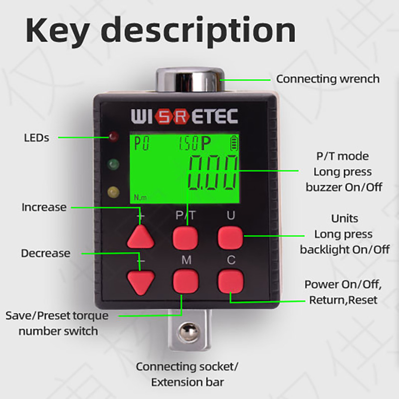 WISRETEC cyfrowy adapter klucz – Electronic Torque Adapter 3/8 1/2 Digital recenzja i cena