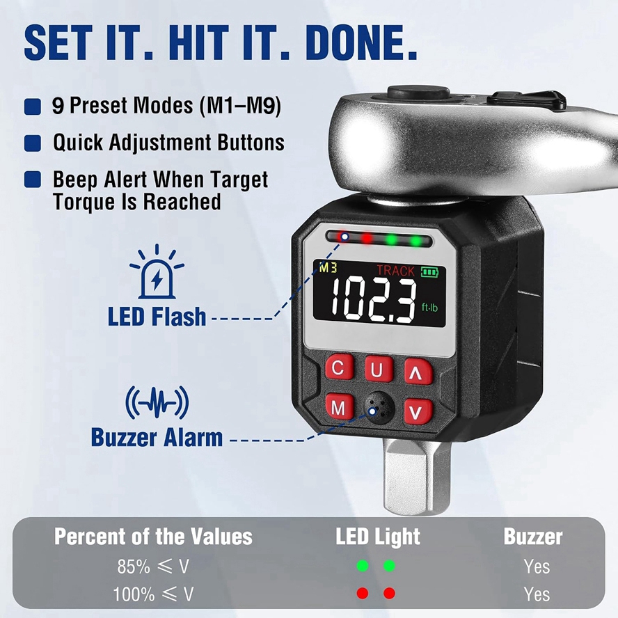 Cyfrowy adapter do klucza dyna – Electronic Torque Adapter 3/8 1/2 Digital recenzja i cena